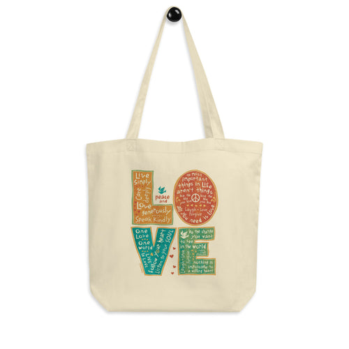 Love Letters Organic Tote Bag